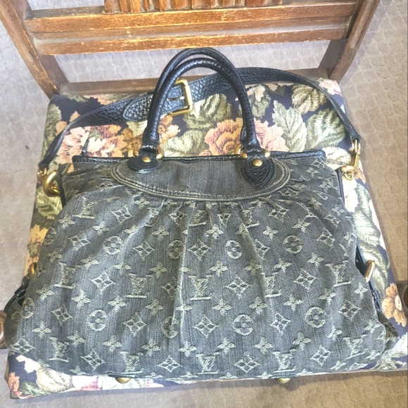 Louis Vuitton Black Denim Monogram Crossbody Handbag - Picture 1 of 8